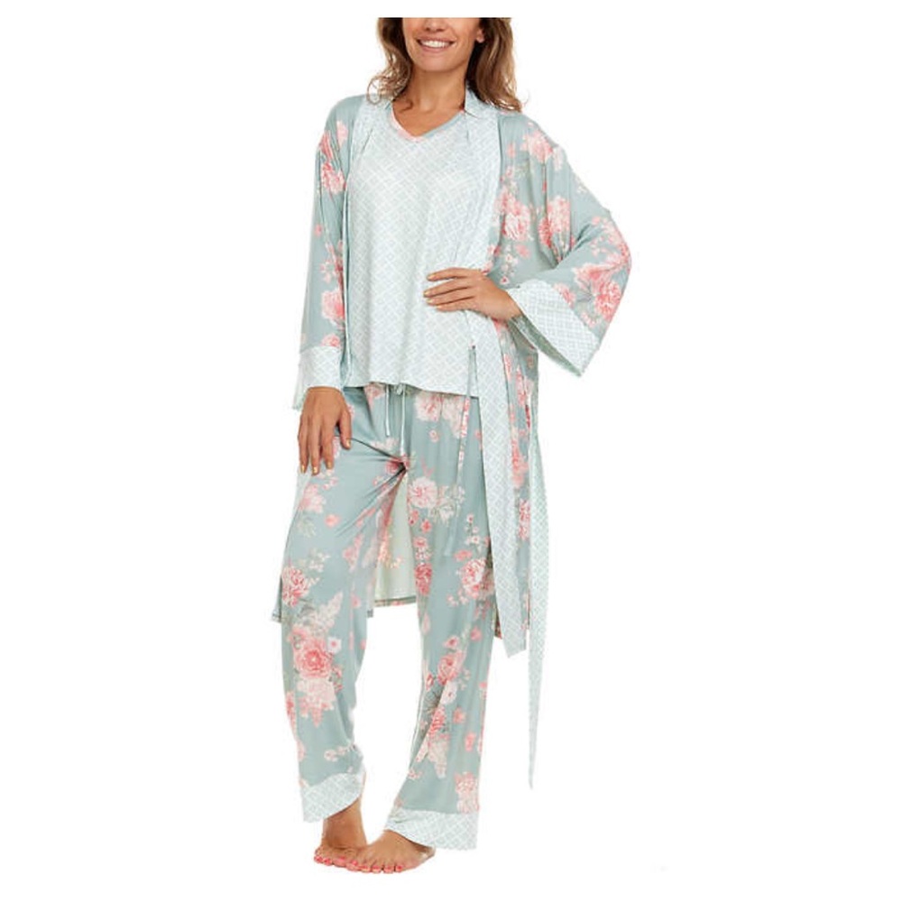 L: Flora Nikrooz Robe, Tank Pant Set Pajamas